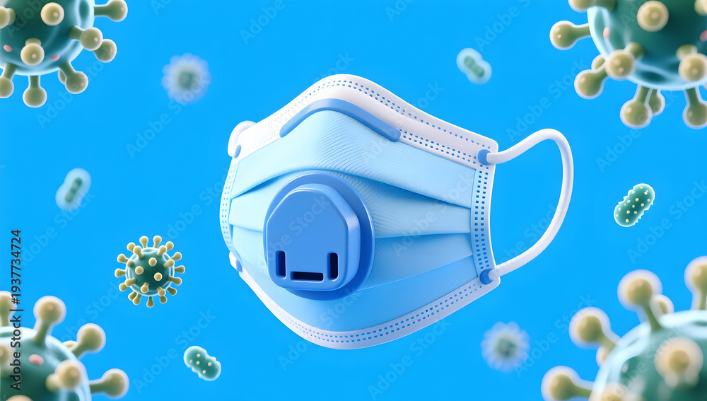 Fototapeta premium Respiratory protection during allergy season for health