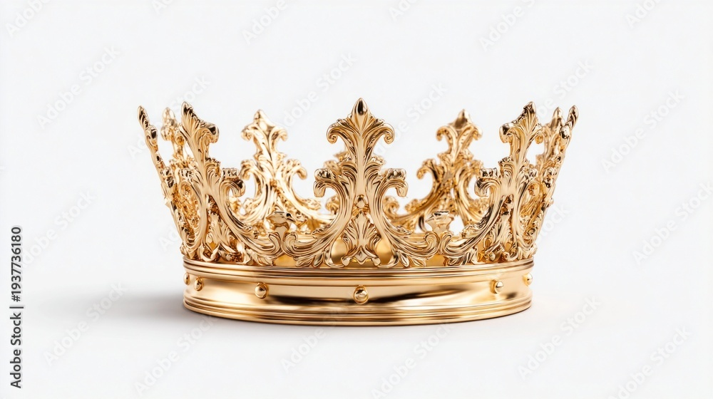 Fototapeta premium Ornate golden crown with intricate details, symbolizing royalty and power