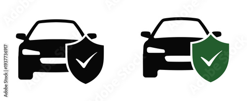 Car, traffic jam vector icons showing one, two, and three automobile symbols, road congestion and transport concept, city traffic indicator, clean modern flat vector design