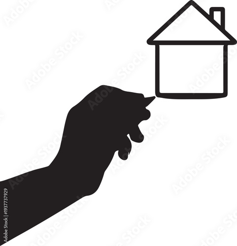 Hand Drawing House Real Estate Concept