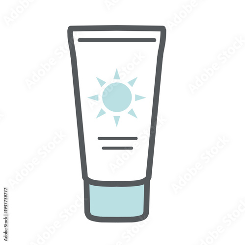日焼け止め（チューブ）のイラスト（紫外線対策・UVケアグッズ）