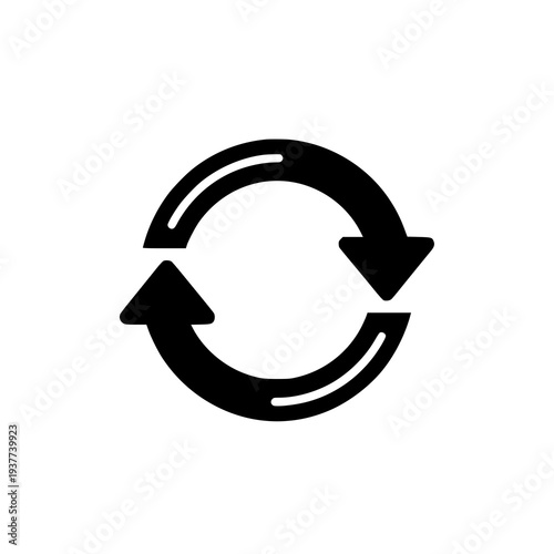 Turnover black icon vector circular arrows business symbol EPS10 isolated on white