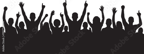 People crowd silhouette vector