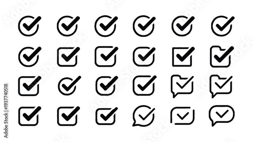 black checkmark icons on white background