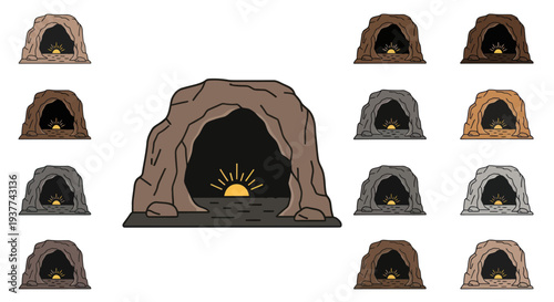 Cave Entrance with Light Inside.