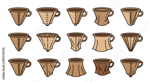 Coffee Pour Over Drip Filters Collection.