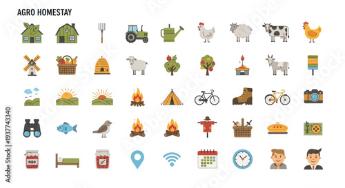 Collection of Agriculture and Farm Icons.