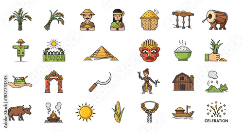 Collection of Agriculture and Farming Icons.