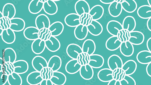 white flower pattern in minimal style, clean and elegant, ideal for stationery, packaging, or web design.