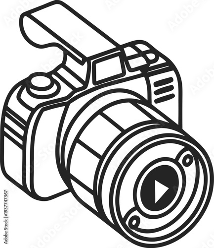 digital camera vector illustration, videography logo vector