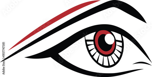 Minimal Eye Vector Icon, Vision Symbol, Human Eye Outline Logo, Optical Sight Icon, View and Visibility Concept