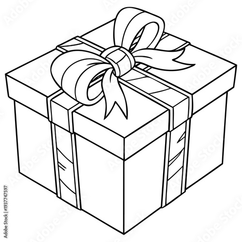 Elegant gift box with ribbon and bow, perfect for special occasions and luxurious presentations, conveying sophistication and style