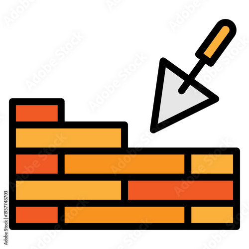 Bricklayer Vector Filled Icon Design