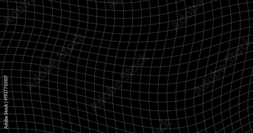 White Distortion deformation Grid of lines on Black Space