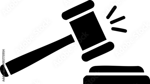 Justice Gavel Auction Hammer Icon Vector