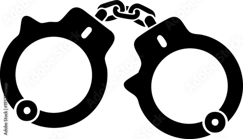 Shackles Handcuffs Crime Icon Vector
