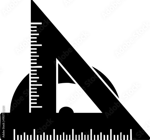 Triangle Ruler Drafting Measurement Icon Vector
