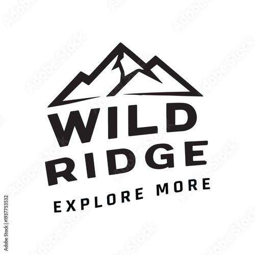Wild Ridge Mountain Logo Explore More Adventure Brand Vector Graphic