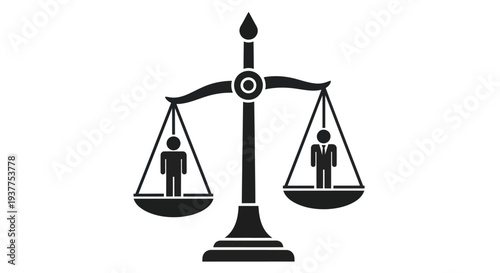Scales of Justice Balancing Two Different People Icons