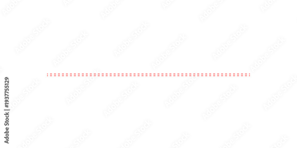 Fototapeta premium Simple Red Dashed Line Isolated on Transparent Background