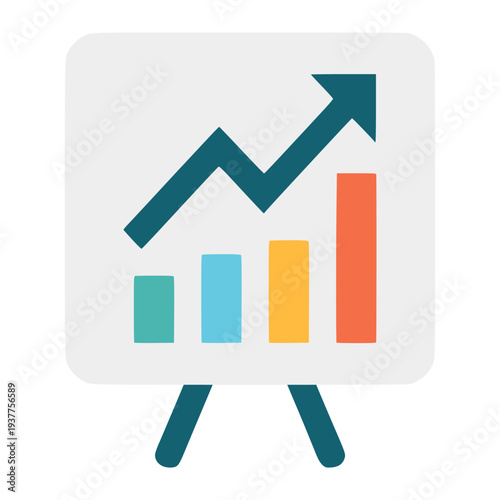 graph report presentation business work flat color vector illustration template design