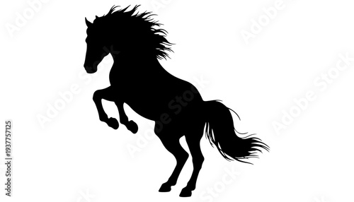 A horse silhouette icon with a rearing horse illustration