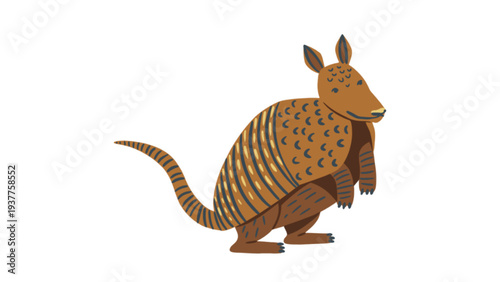 Armadillo Wildlife Animal Illustration Isolated on White