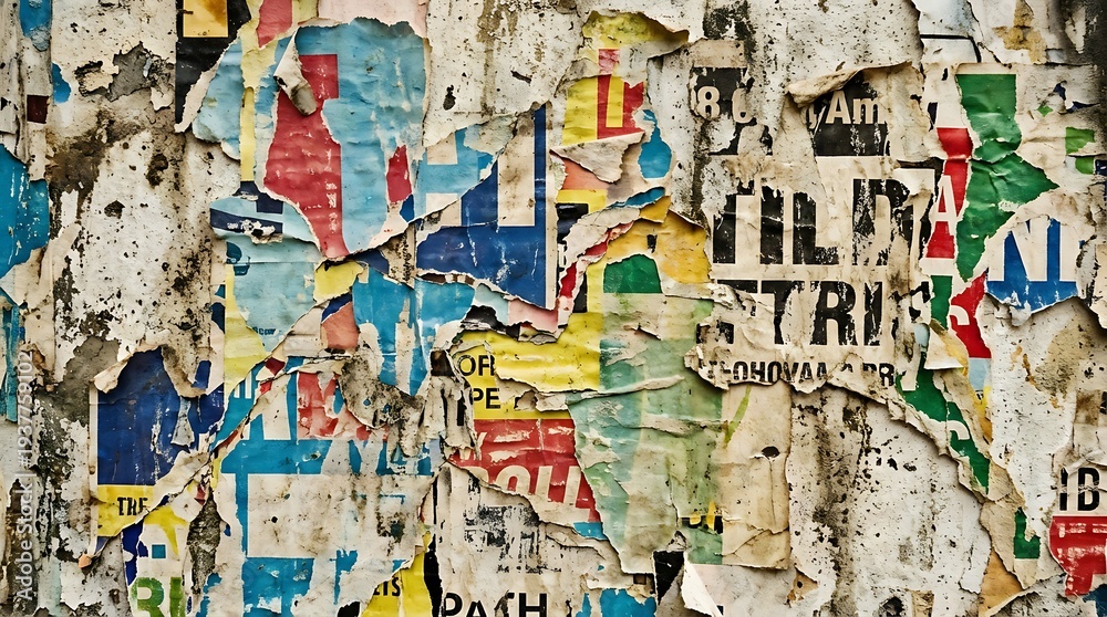 Fototapeta premium Torn Paper Collage Background.