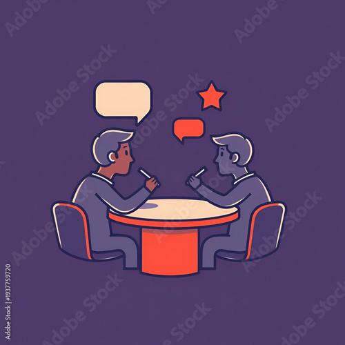 debate or discussion icon, line design