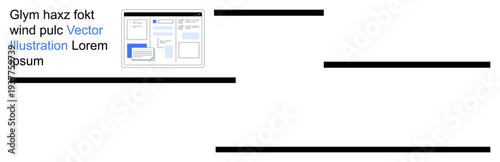 Web design, UI prototyping, digital development, website creation, user interface, project visualization. Placeholder text with a webpage wireframe graphic. Web design and UI prototyping focus