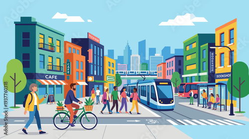 City Street Urban Scene.