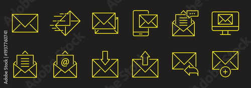 Mail icon. Mail envelop icon . Mail icon. Email sign. Envelope vector set. Send message sign. Received message. Speed delivery symbol