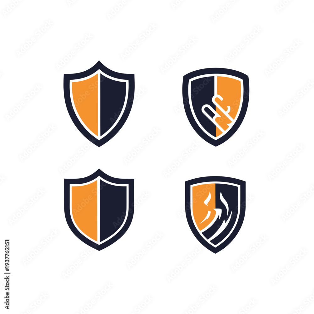 Fototapeta premium Shield Icons Set vector illustration
