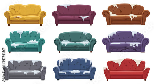 Comfortable Sofa Vector Set
