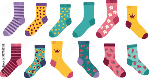 Colorful Socks Vector Set 