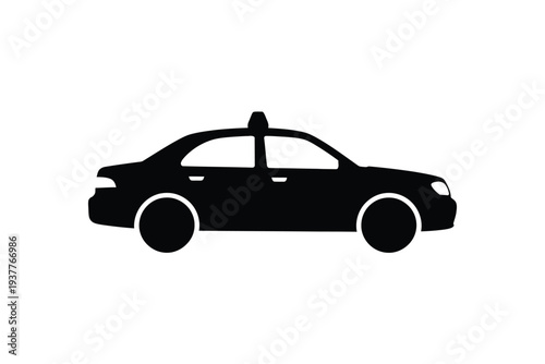 Black taxi car silhouette transportation