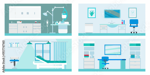 Illustrative depiction of a modern clean medical clinic interior design