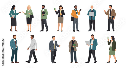 Business People Walking Office.