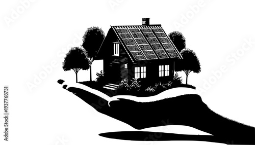 house with solar panels on a roof