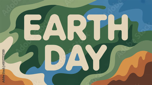 Earth day celebration with colorful abstract background and eco friendly message