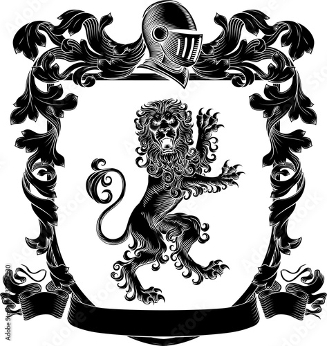 A lion coat of arms or cres...