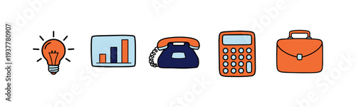 Vibrant business icons for modern professional projects and presentations