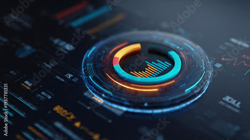 Futuristic HUD interface for data analysis