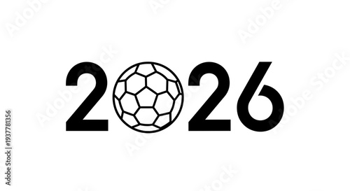 2026 Football Soccer Ball Numbers Logo.