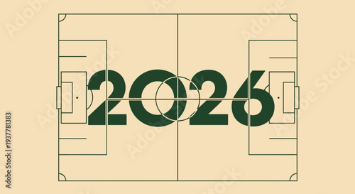 2026 Football Stadium Graphic Illustration Design.