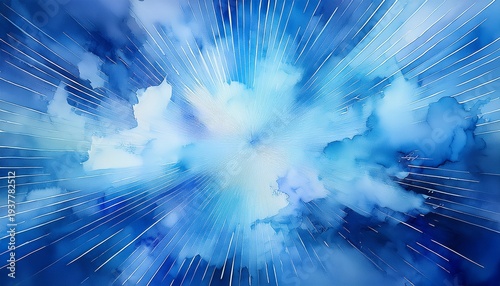 abstract blue watercolor background with radial gradient