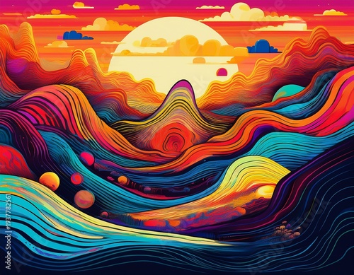abstract landscape trippy art generative ai