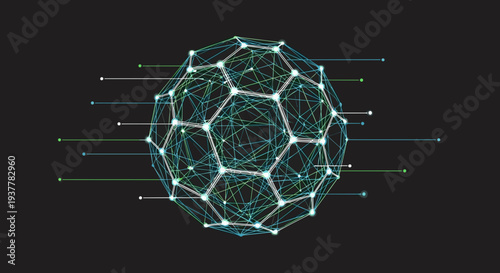 Geometric Spherical Structure with Interconnected Nodes.