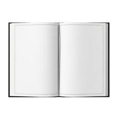 A white book with a black border on a white background