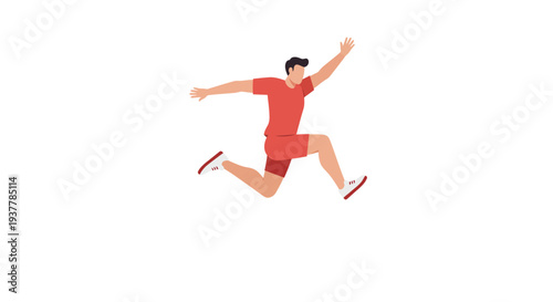 Man in Red Athletic Wear MidJump.